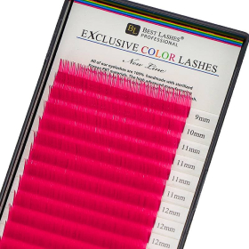 Růžové řasy mix délek C, 0,20 X 9-14 mm - 16 řad